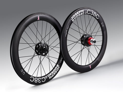Joseph Kuosac C38C 16" 349 Pink Ribbon Carbon Wheelset for Brompton Bicycle