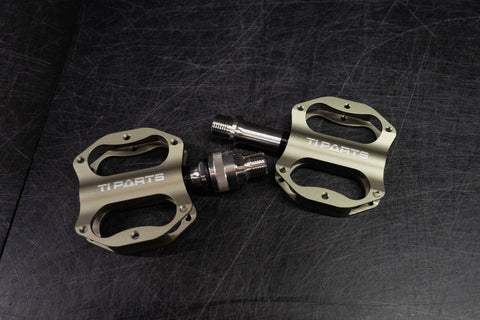 Ti Parts Workshop Aluminium Mini QD Pedal KHAKI for Brompton Bicycle