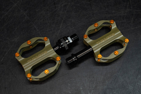 Ti Parts Workshop 66mm Easy Wheels + Mini Pedals Set for Brompton Bicycle Bear Grylls