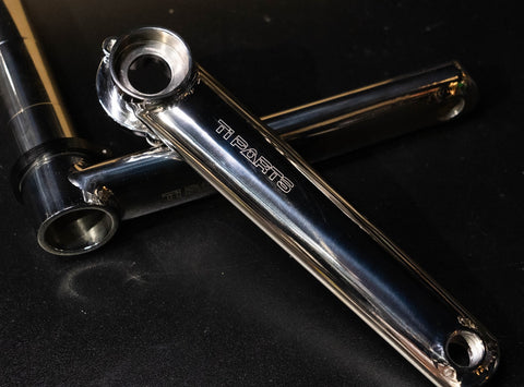 Ti Parts Workshop Titanium Bicycle Hollow Cranks + Titanium BSA30 Bottom Bracket Set