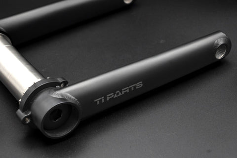 Ti Parts Workshop Cerakote Black Titanium Hollow Crankset for Brompton Bicycle