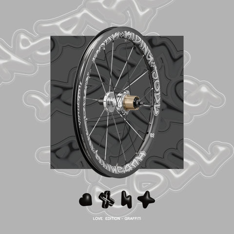 Hubsmith BUMBEE P. A349 7SP (CE) LOVE EDITION GRAFFITI Wheelset for Brompton Bicycle
