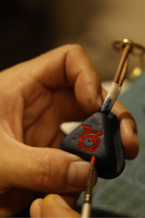 Custom Leather Brompton Bicycle Keychain