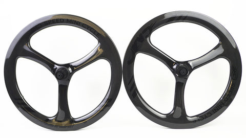 SMC 20" 406 3 Spokes Disc Brake Carbon Bicycle Wheelset