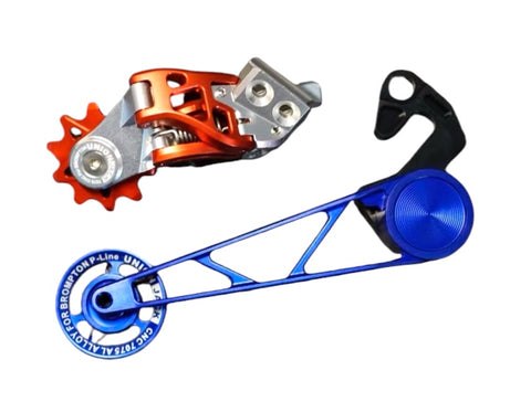 Union Jack 7 Speed Derailleur + Tensioner set for Brompton Bicycle A/C/E Line