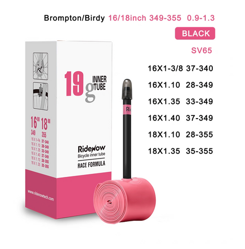 Ridenow 16"-18" 349-355 Ultralight Bicycle Inner Tube