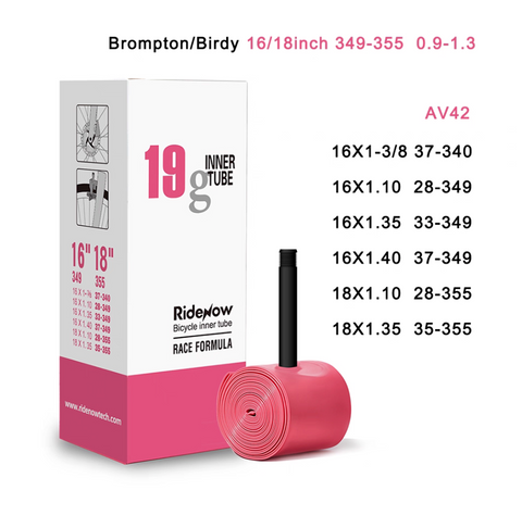 Ridenow 16"-18" 349-355 Ultralight Bicycle Inner Tube