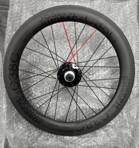 Joseph Kuosac 349 24/28 RED V Carbon Wheelset for Brompton Bicycle