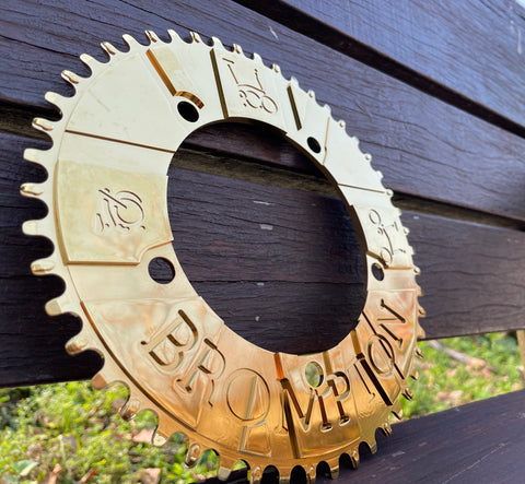 Bespoke Brompton Flag - Ti Gold - Narrow-Wide Bicycle Chainring