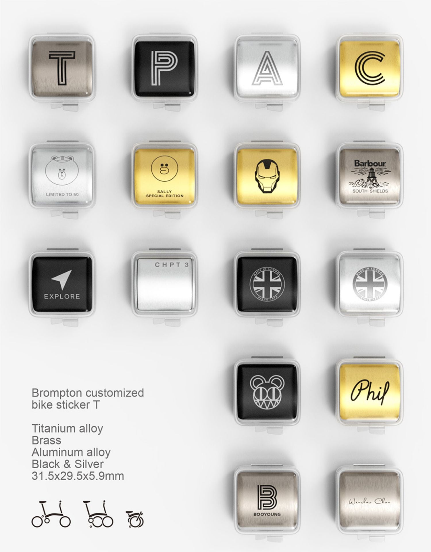 Custom Metal Badge for Brompton Bicycle – Fantastic4Toys