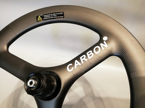 Carboncian 18" 355 3 Spokes Carbon Wheelset for Birdy Bicycle