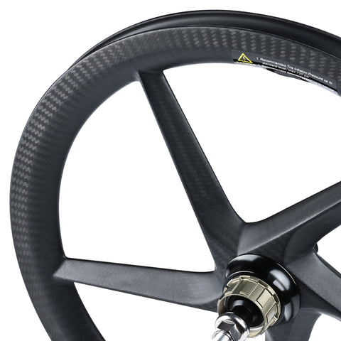 DCCH 7 Speed Carbon 5 Spokes 16" 349 Wheelset for Brompton Bicycle