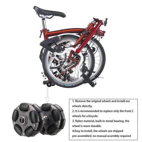 DJCRAWLER Omni Easy Wheels for Brompton Bicycle