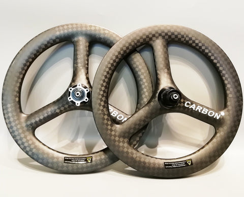 Carboncian 18" 355 3 Spokes Carbon Wheelset for Birdy Bicycle