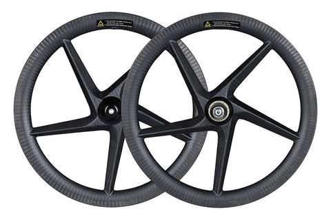 DCCH 7 Speed Carbon 5 Spokes 16" 349 Wheelset for Brompton Bicycle