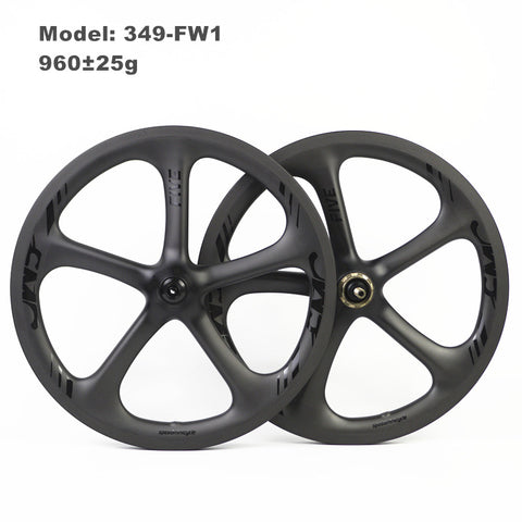SMC FIVE 16" 349 5 Spokes Carbon Wheelset for Brompton Bicycle