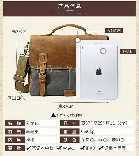 Fantastic4 Retro Style Leather Front Bag for Brompton Bicycle