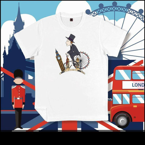 F+ Brompton Bicycle Travel Around the World London T-Shirt