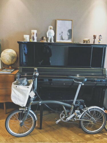 Fantastic4 Canvas Retro Style Front Basket Bag for Brompton Bicycle