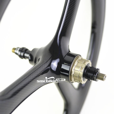 SMC Govan 16" 349 3 Spokes Carbon Wheelset for Brompton Bicycle