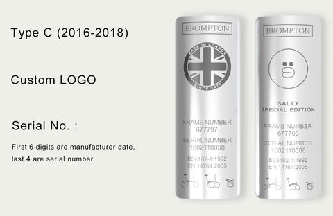 Custom Metal Frame Badge for Brompton Bicycle