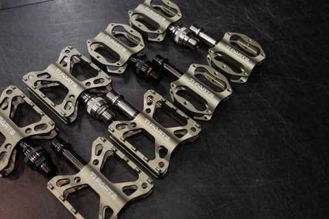 Ti Parts Workshop Aluminium Double X QD Pedal KHAKI for Brompton Bicycle