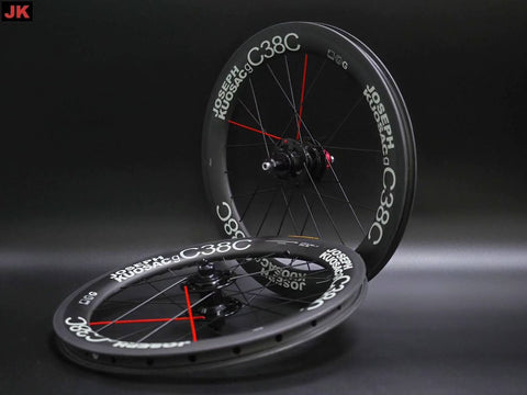 Joseph Kuosac gC38C 16" 349 RED V Carbon Wheelset for Brompton Bicycle