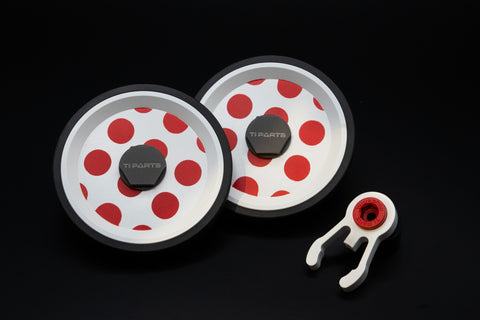 Ti Parts Workshop KOM Edition 66mm Easy Wheels & Stem Catcher⁣ for Brompton Bicycle