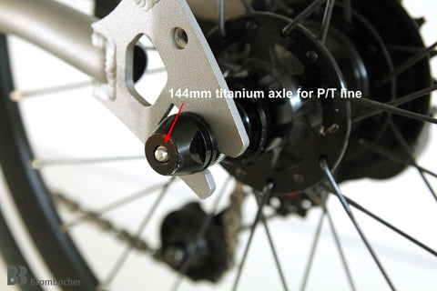 Brombacher Rear Wheel Titanium Axle for Brompton Bicycle P/T Line