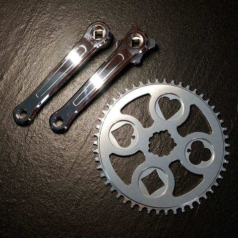 Union Jack "Poker" 50T Chainring & Crank Arms for Brompton Bicycle