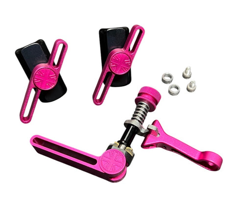 Union Jack Laser Carving Hinge Clamp Lever + Seatpost Clamp Set for Brompton Bicycle