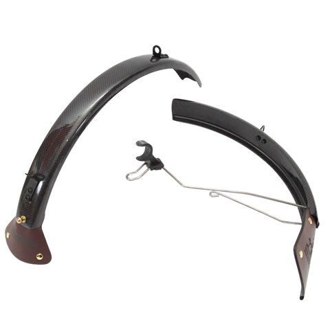 ACE All Black Carbon Mudguard + Leather Flap + Titanium Stays Set for A/C/E/P Line