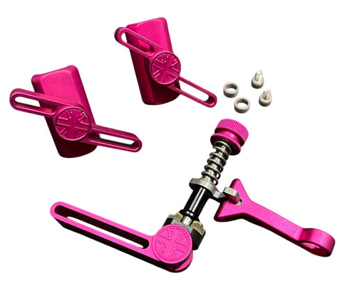 Union Jack Laser Carving Hinge Clamp Lever + Seatpost Clamp Set for Brompton Bicycle