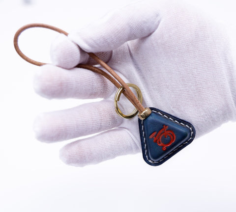 Custom Leather Brompton Bicycle Keychain