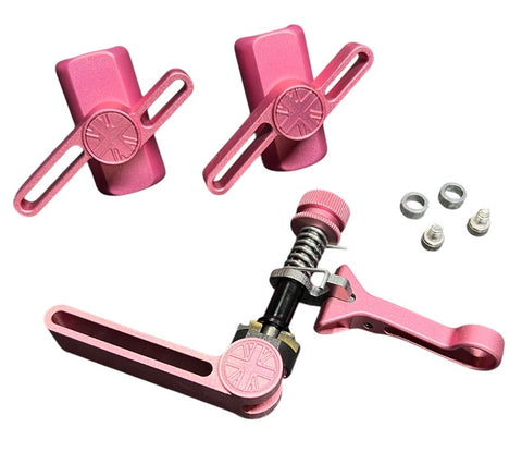 Union Jack Laser Carving Hinge Clamp Lever + Seatpost Clamp Set for Brompton Bicycle