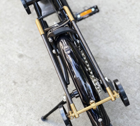 Union Jack Ultralight Titanium+Carbon Rear Rack for Brompton Bicycle P/T Line