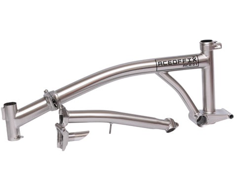 Aceoffix Nickel-plated Chromoly Steel Frame / Triangle / Fork / Stem Set for Brompton Bicycle