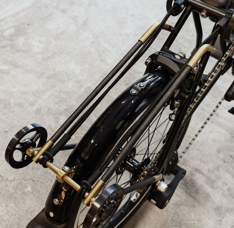 Union Jack Ultralight Titanium+Carbon Rear Rack for Brompton Bicycle P/T Line
