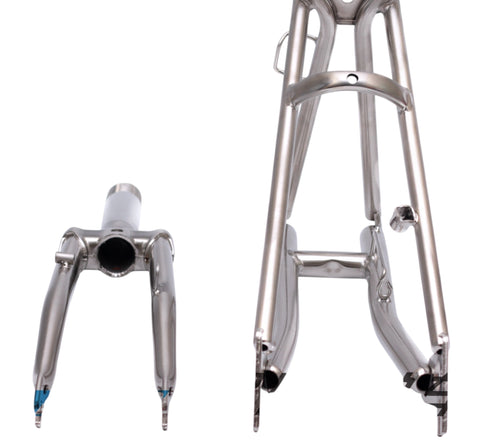 Aceoffix Nickel-plated Chromoly Steel Frame / Triangle / Fork / Stem Set for Brompton Bicycle