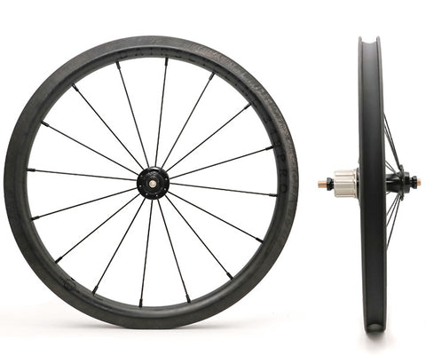 Aceoffix 713g c25 16" 349 7 Speed Carbon Wheelset for Brompton Bicycle