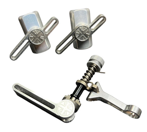 Union Jack Laser Carving Hinge Clamp Lever + Seatpost Clamp Set for Brompton Bicycle