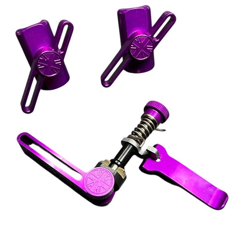 Union Jack Laser Carving Hinge Clamp Lever + Seatpost Clamp Set for Brompton Bicycle