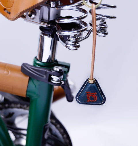 Custom Leather Brompton Bicycle Keychain