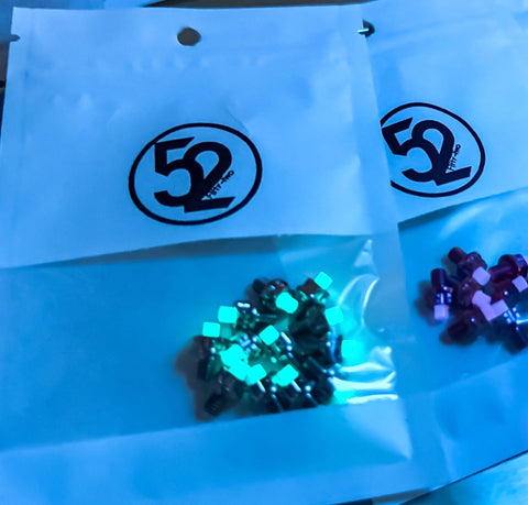 52Cycle "Glow in the Dark" M4 Studs for Brompton Bicycle Easy wheels