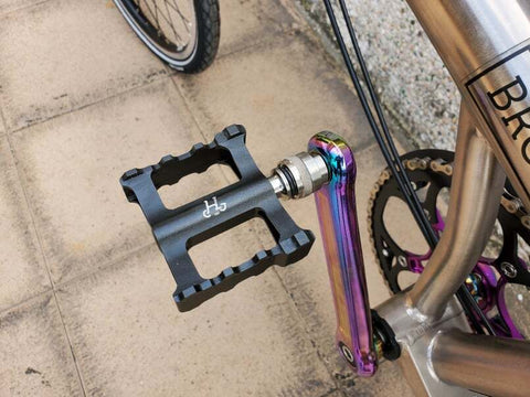 H&H CNC Titanium Spindle Left Detachable Pedals for Brompton Bicycle