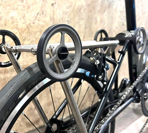Ti Parts Workshop Titanium Matte Grey Color Eazy Wheels for Brompton Bicycle