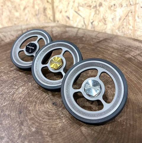 Ti Parts Workshop Titanium Matte Grey Color Eazy Wheels for Brompton Bicycle