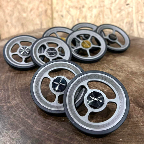 Ti Parts Workshop Titanium Matte Grey Color Eazy Wheels for Brompton Bicycle