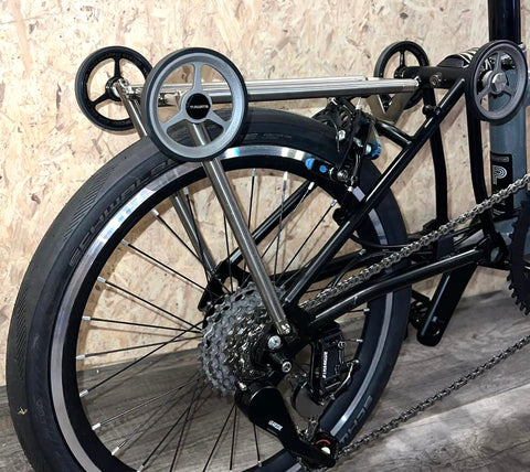 Ti Parts Workshop Titanium Matte Grey Color Eazy Wheels for Brompton Bicycle
