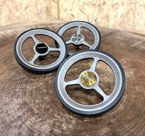 Ti Parts Workshop Titanium Matte Grey Color Eazy Wheels for Brompton Bicycle
